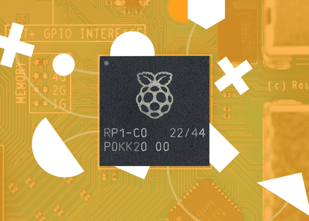 Raspberry Pi 5 RP1 I/O controller close-up