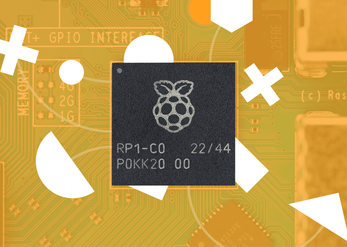 Raspberry Pi 5 RP1 I/O controller close-up