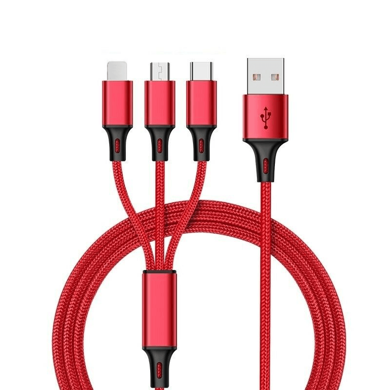 3-in-1 Charging Cable — USB-C, Lightning & Micro