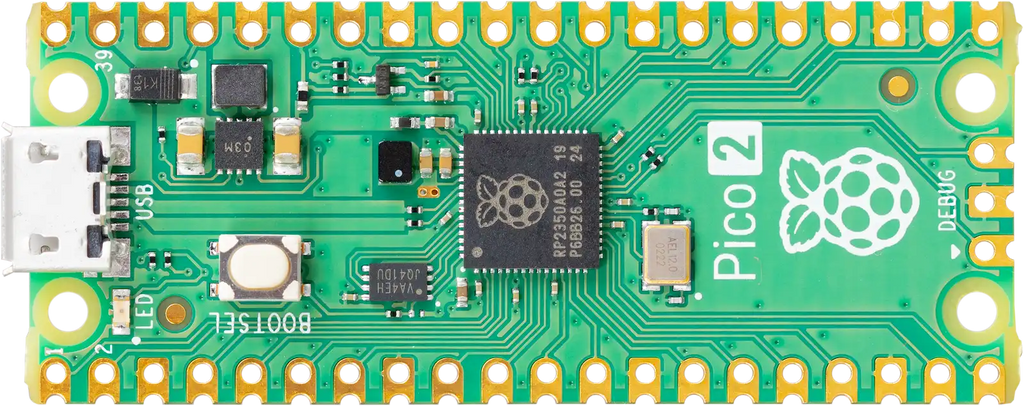 Raspberry Pi Pico 2, top view