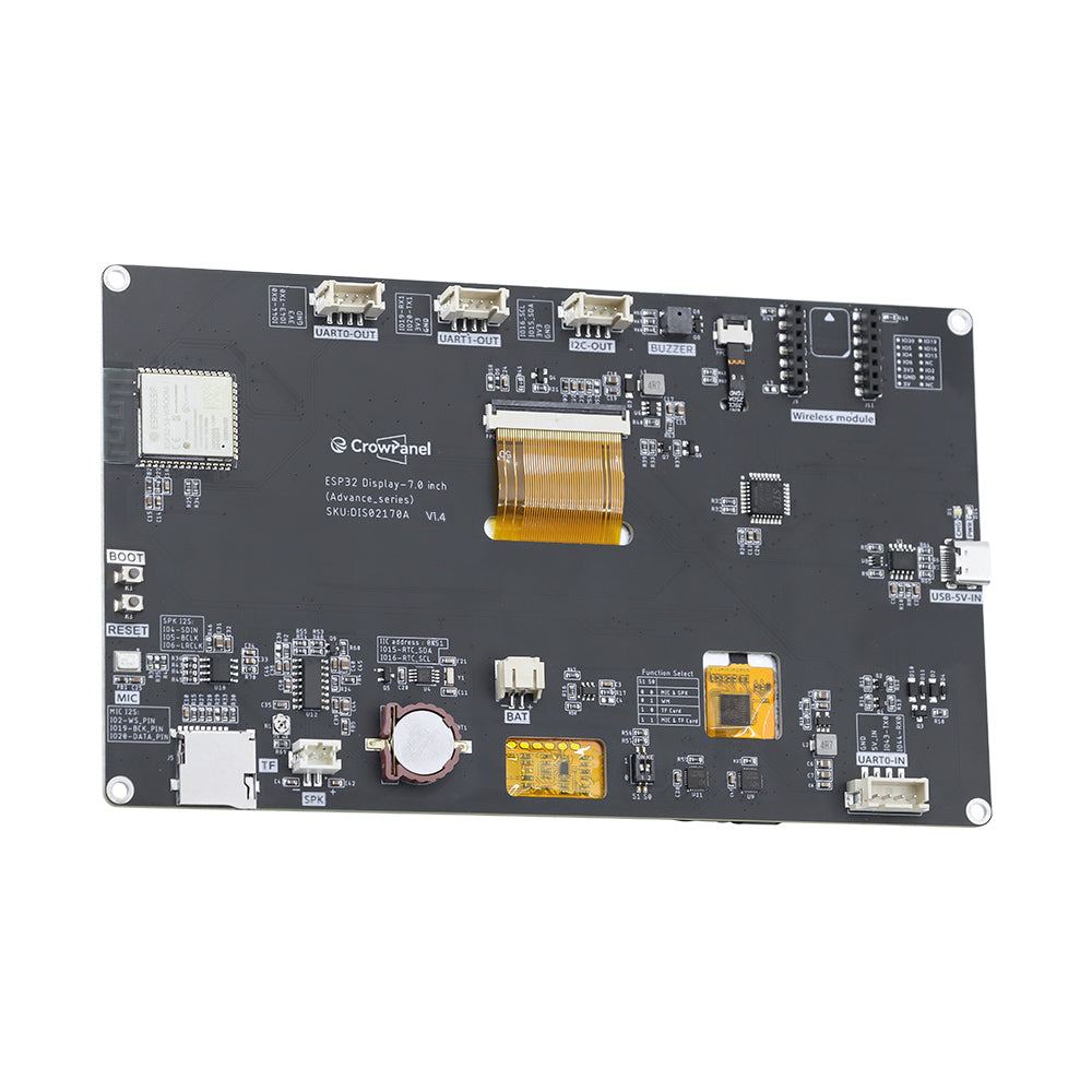 Elecrow CrowPanel Advance 7-inch ESP32-S3 display, back of the board