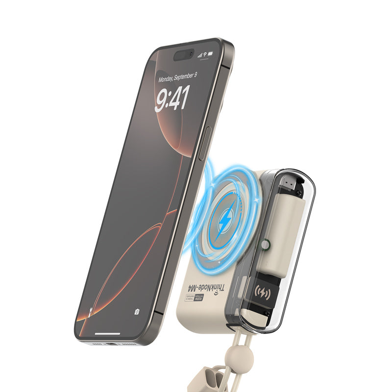 Elecrow ThinkNode M4 magnetically charging a phone